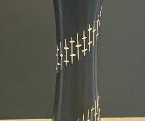 VASE MANGUIER MARRON/NOIR