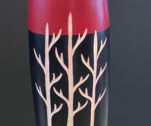 VASE MANGUIER ROUGE/NOIR